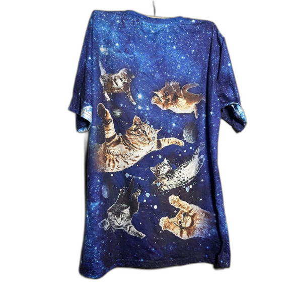 Mr. 1991INC Cat Galaxy All Over Print T-Shirt Size XL Space Kitten Tee - Picture 2 of 8